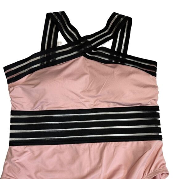 NWOT Kenneth Cole Stompin’ In My Stilettos High Neck One Piece Swimsuit XL - Picture 3 of 8